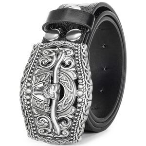 Womens-western Turquoise Buckles-belt Cowgirl Pu Leather Belts Vintage Western🐶